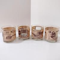 Vintage Montgomery Ward Golden Jubilee 1872-1922 Catalog Whiskey Lowball Rocks Glasses, Houze Art Glasses