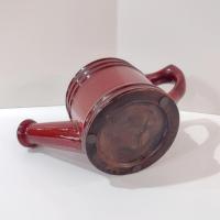 Vintage Red Ceramic Watering Can Planter Pot, Indoor Outdoor Flower Planter