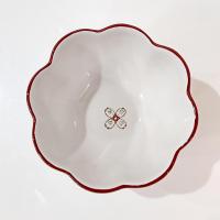 Vintage Anthropologie Hand Painted Floral Scalloped Bowl, Dutch Wax Coastal Imports Ceramic Bowl