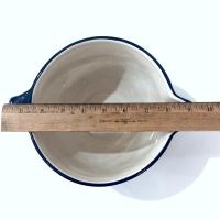 Vintage Pfaltzgraff Weir in Your Kitchen Chicory Small Batter Bowl, Blue and White Ceramic Mixing Bowl with Pour Spout