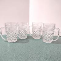 Vintage Anchor Hocking Wexford 14 Ounce Clear Glass Beer Coffee Mugs, Set of 4