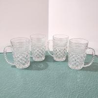 Vintage Anchor Hocking Wexford 14 Ounce Clear Glass Beer Coffee Mugs, Set of 4