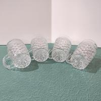 Vintage Anchor Hocking Wexford 14 Ounce Clear Glass Beer Coffee Mugs, Set of 4