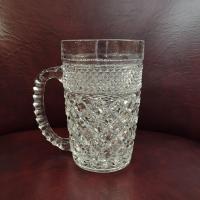 Vintage Anchor Hocking Wexford 14 Ounce Clear Glass Beer Coffee Mugs, Set of 4