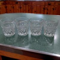 Vintage Wexford 9 Ounce Whiskey Rocks Glasses, Old Fashioned Glasses, Retro Lowball Glasses, Set of Four