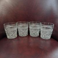 Vintage Wexford 9 Ounce Whiskey Rocks Glasses, Old Fashioned Glasses, Retro Lowball Glasses, Set of Four