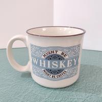 Might be Whiskey Might be Coffee Ceramic Campfire Style Coffee Mug, Oversized 24 Ounce Mug