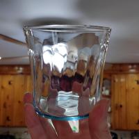 Vintage Light Aqua Blue Swirl Optic Lowball Rocks Glasses, Set of Three, MCM Whiskey Glasses