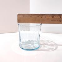 Vintage Light Aqua Blue Swirl Optic Lowball Rocks Glasses, Set of Three, MCM Whiskey Glasses