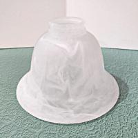 Vintage White Swirl Milk Glass Lamp Light Shade, Bell Shaped Replacement Pendant Shade