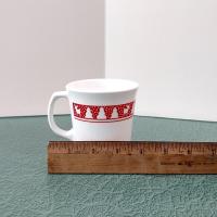 Vintage Corelle Red Winter Festival Coffee Tea Mugs, Set of 4, Corning Christmas Drinkware, Holiday Cups with Handles