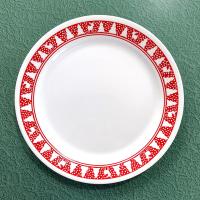 Vintage Corelle Red Winter Festival Dinner Plates, Set of 4, Corning Christmas Servingware, Holiday Dinnerware