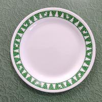 Vintage Corelle Green Winter Festival Salad Dessert Appetizer Plates, Set of 4, Corning Christmas Servingware, Holiday Dinnerware