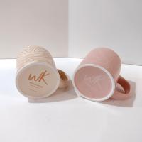 Whitney Kerney Ceramic Mugs, Set of Two, Causebox Beige and Pink Abstract Design Mug Set