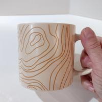 Whitney Kerney Ceramic Mugs, Set of Two, Causebox Beige and Pink Abstract Design Mug Set