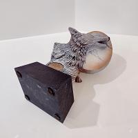 Vintage Rick Cain Moon Walk Two Sided Wolf Sculpture, 1993 Limited Edition Animal Figurine 1475/2000