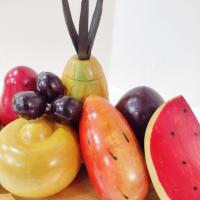 Vintage Hand Carved Wooden Fruit Platter Centerpiece