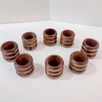 Vintage Wooden Napkin Rings, Set of 8