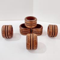 Vintage Wooden Napkin Rings, Set of 6