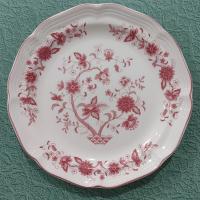 Vintage Woolworths WOW2 Pink Floral Scalloped Salad Dessert Plates, Set of Two