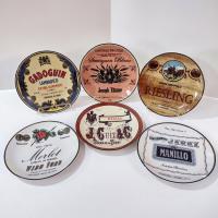 Vintage Wine Themed Appetizer Plates, Set of Six