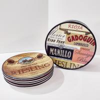 Vintage Wine Themed Appetizer Plates, Set of Six