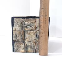 Vintage Rustic Wood Grain Tiled Tissue Box Holder, Wooden Tissue Box Cover, Rustic Natural Decor