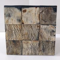 Vintage Rustic Wood Grain Tiled Tissue Box Holder, Wooden Tissue Box Cover, Rustic Natural Decor