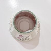 Vintage Yankee Candle Ceramic Shade Jar Topper, Green, Purple, Pink Beige Floral Design