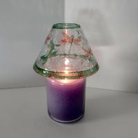 Vintage Crackle Glass Dragonfly Jar Candle Shade Topper