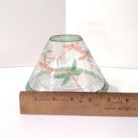 Vintage Crackle Glass Dragonfly Jar Candle Shade Topper