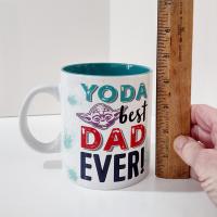 Vintage Yoda Best Dad Ever Coffee Tea Mug, Baby Yoda Father's Day Mug, Star Wars Oversized 20 Ounce Mug