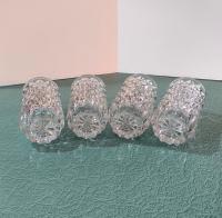 Vintage Fostoria York Highball Glasses, Set of 4, Diamond Optic Heavy Glass 12 Ounce Tumblers