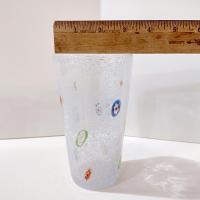 Vintage Hand Blown Millefiori Bubble Glass Highball Tumblers, Set of Four, Crate and Barrel Zazz Glasses