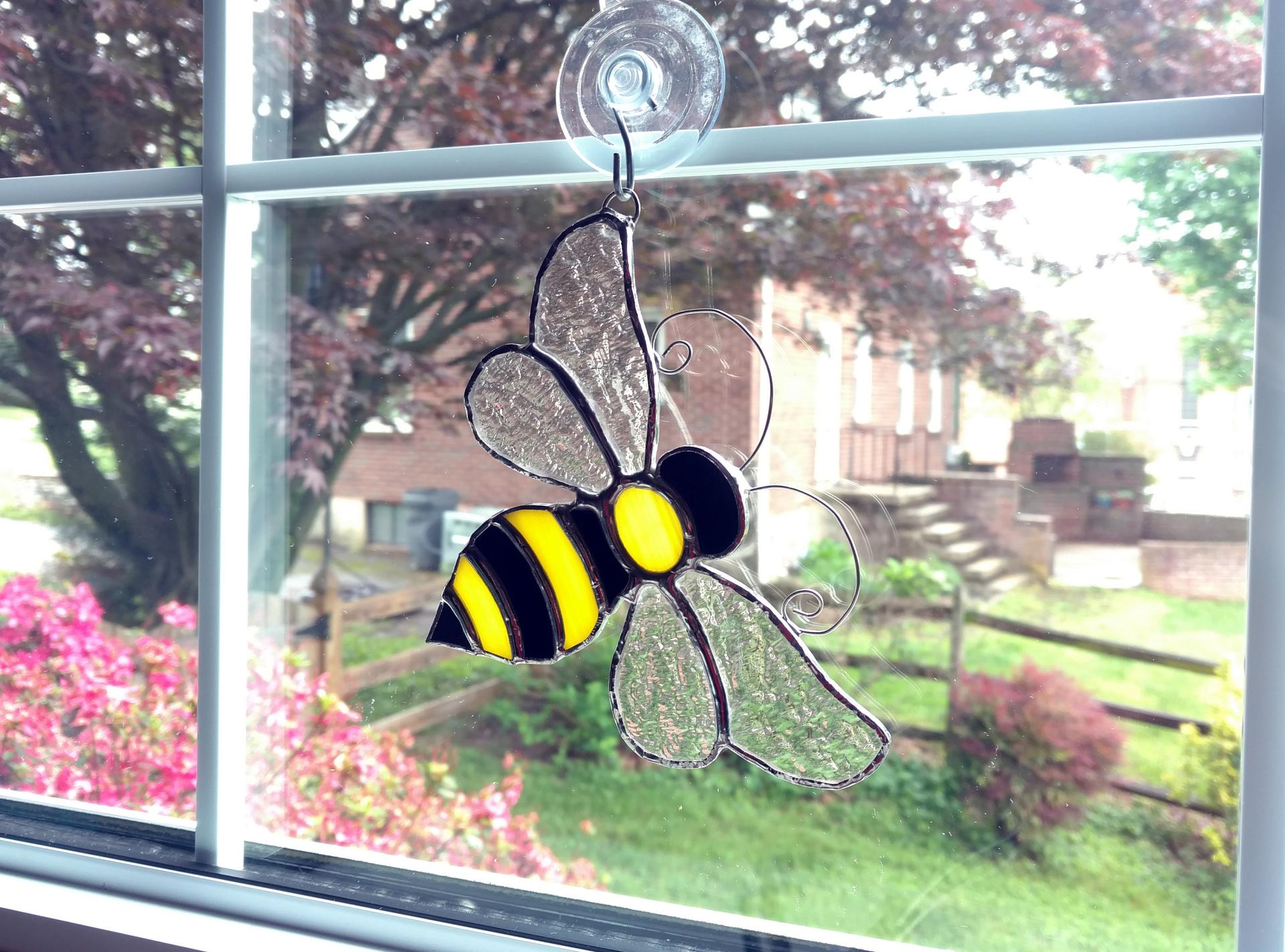 Bumble Bee Stained Glass Suncatcher