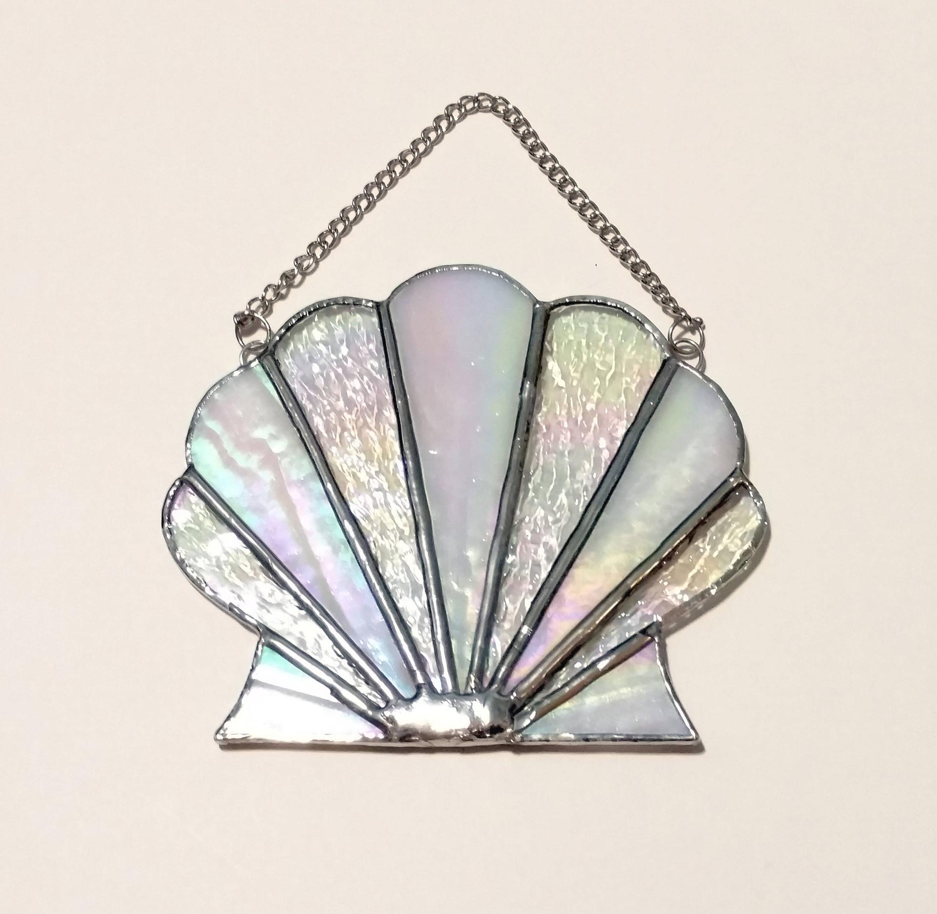 Stained Glass Clam Shell Suncatcher