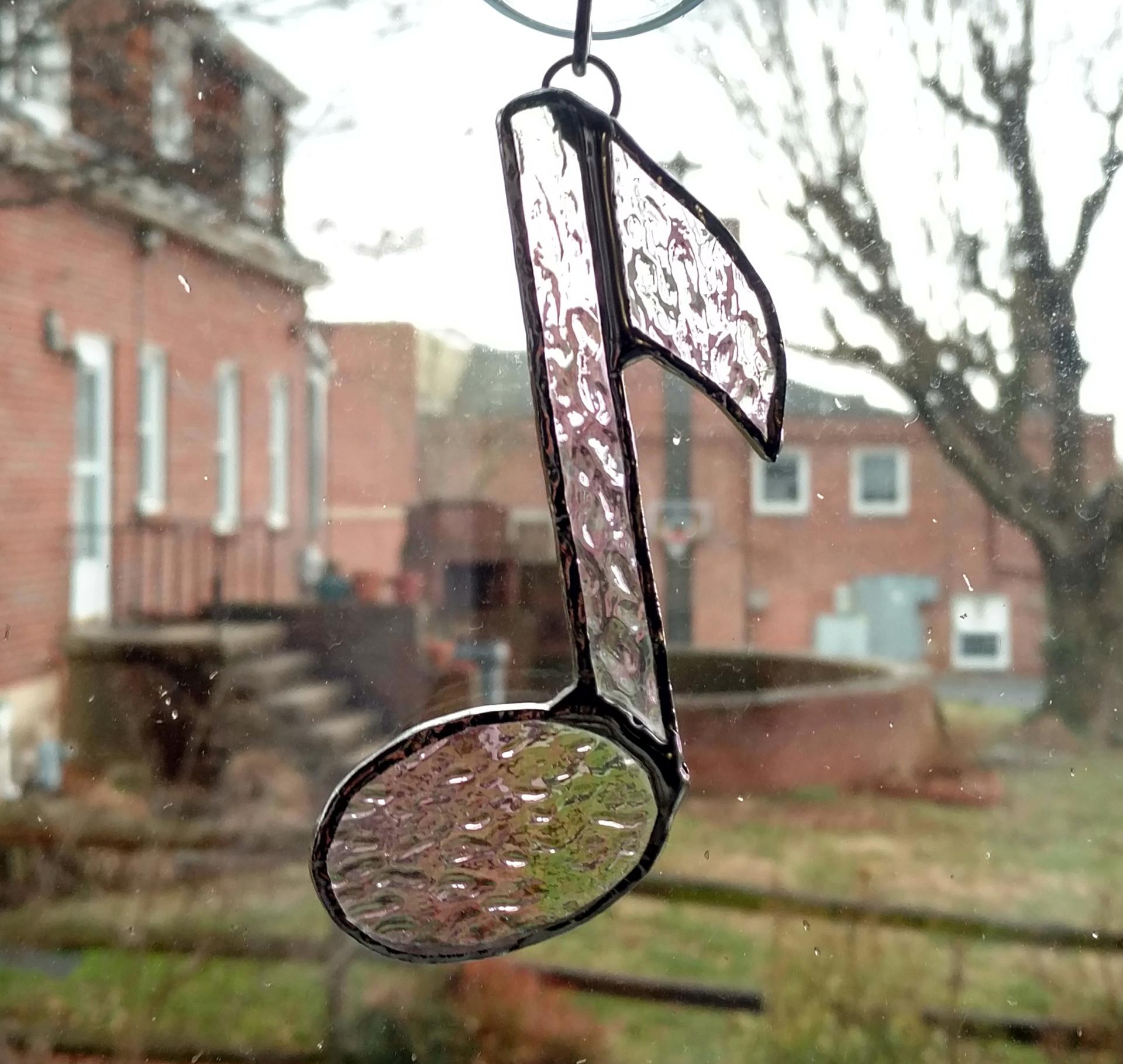 Stained Glass Music Note Suncatcher, Custom Colors Available