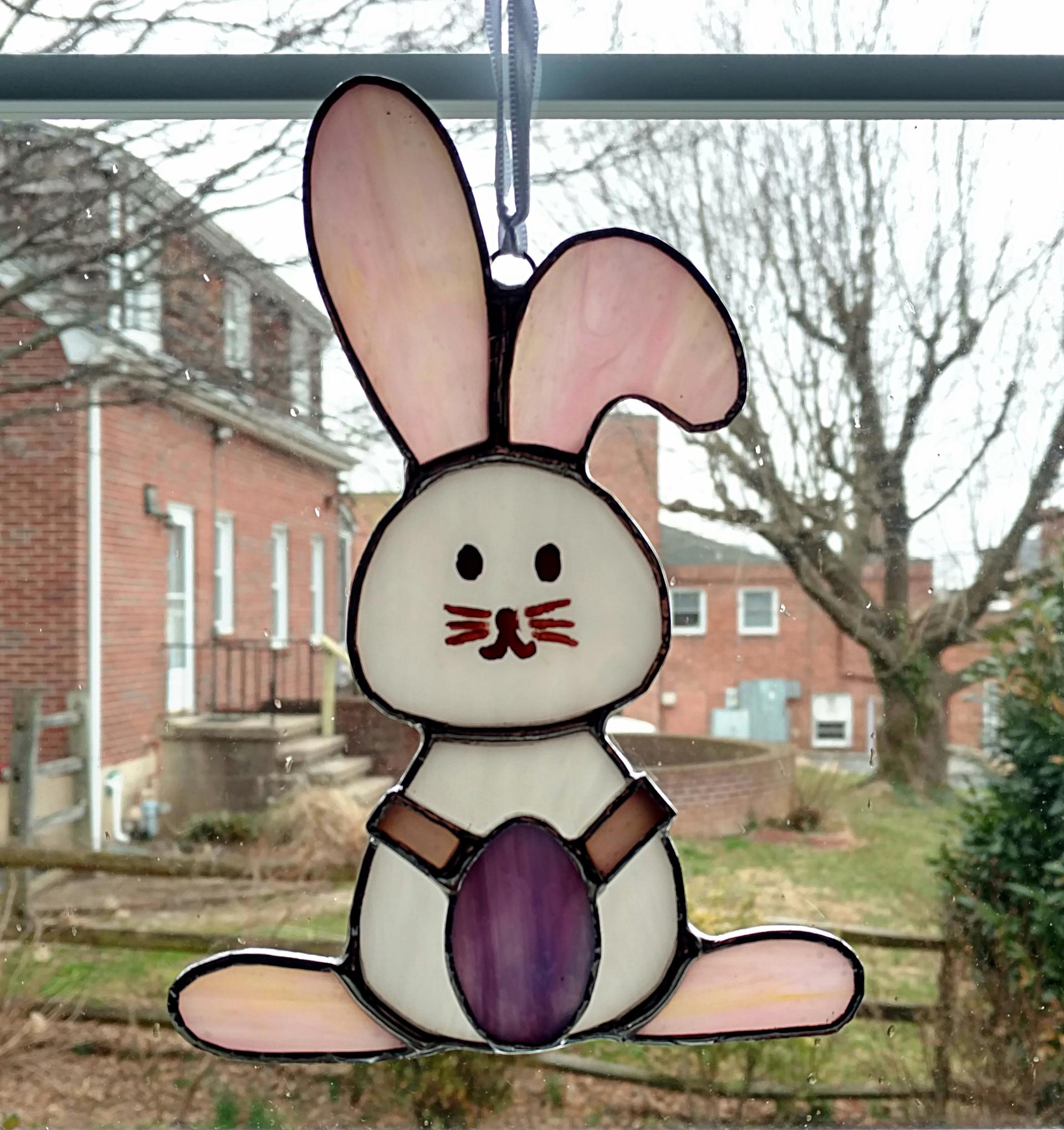 Easter Bunny Stained Glass Suncatcher