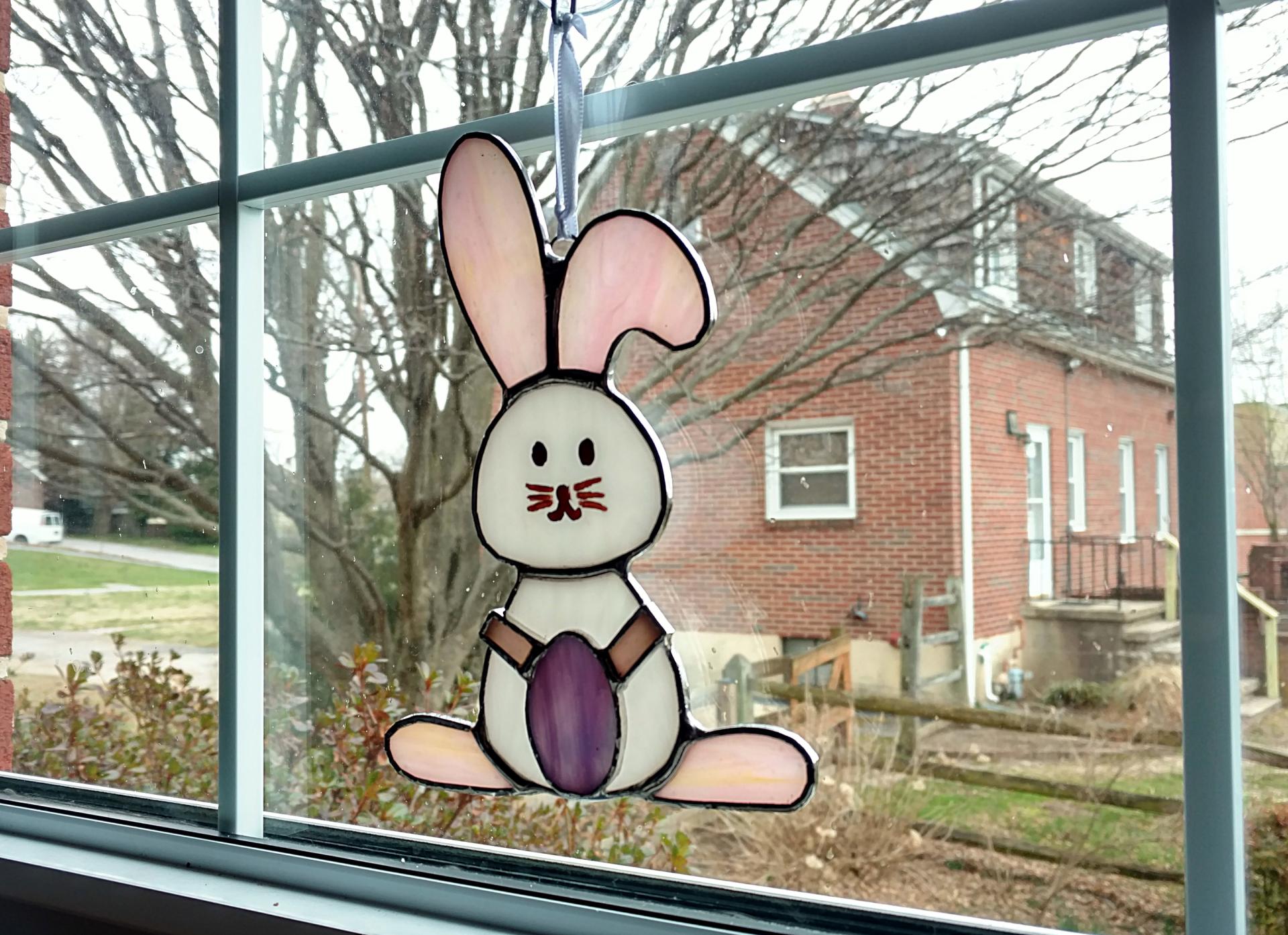 Easter Bunny Stained Glass Suncatcher
