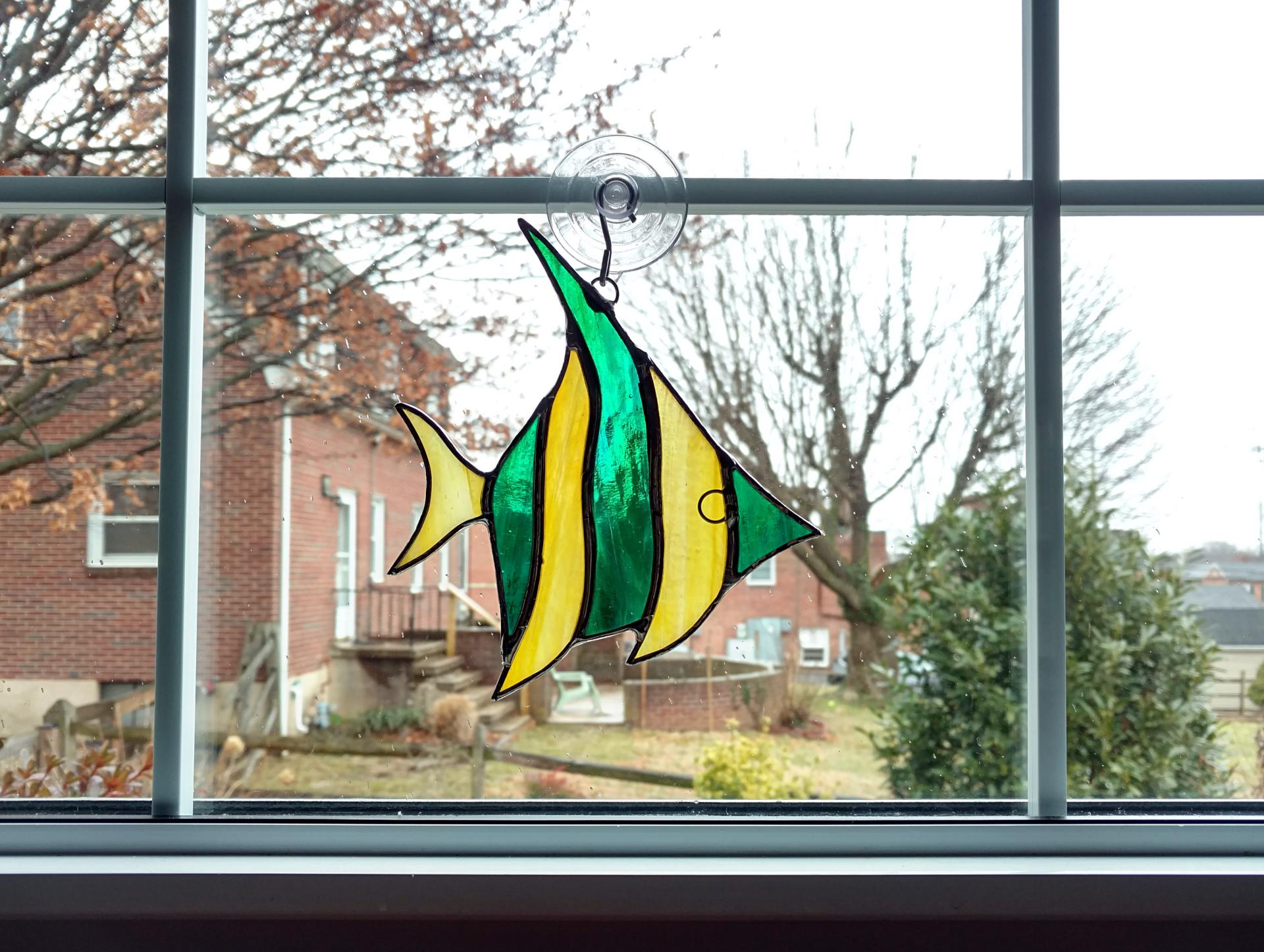 Stained Glass Angel Fish Suncatcher