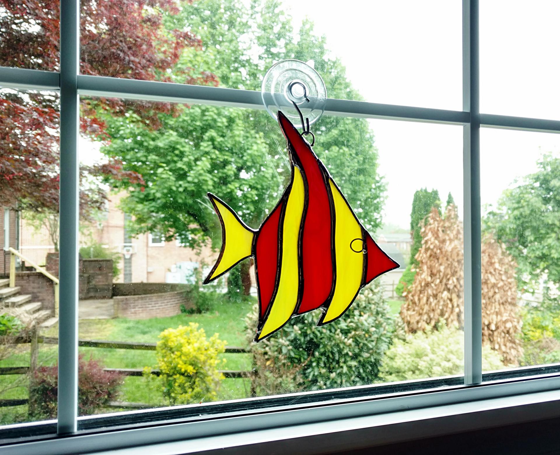 Stained Glass Angel Fish Suncatcher