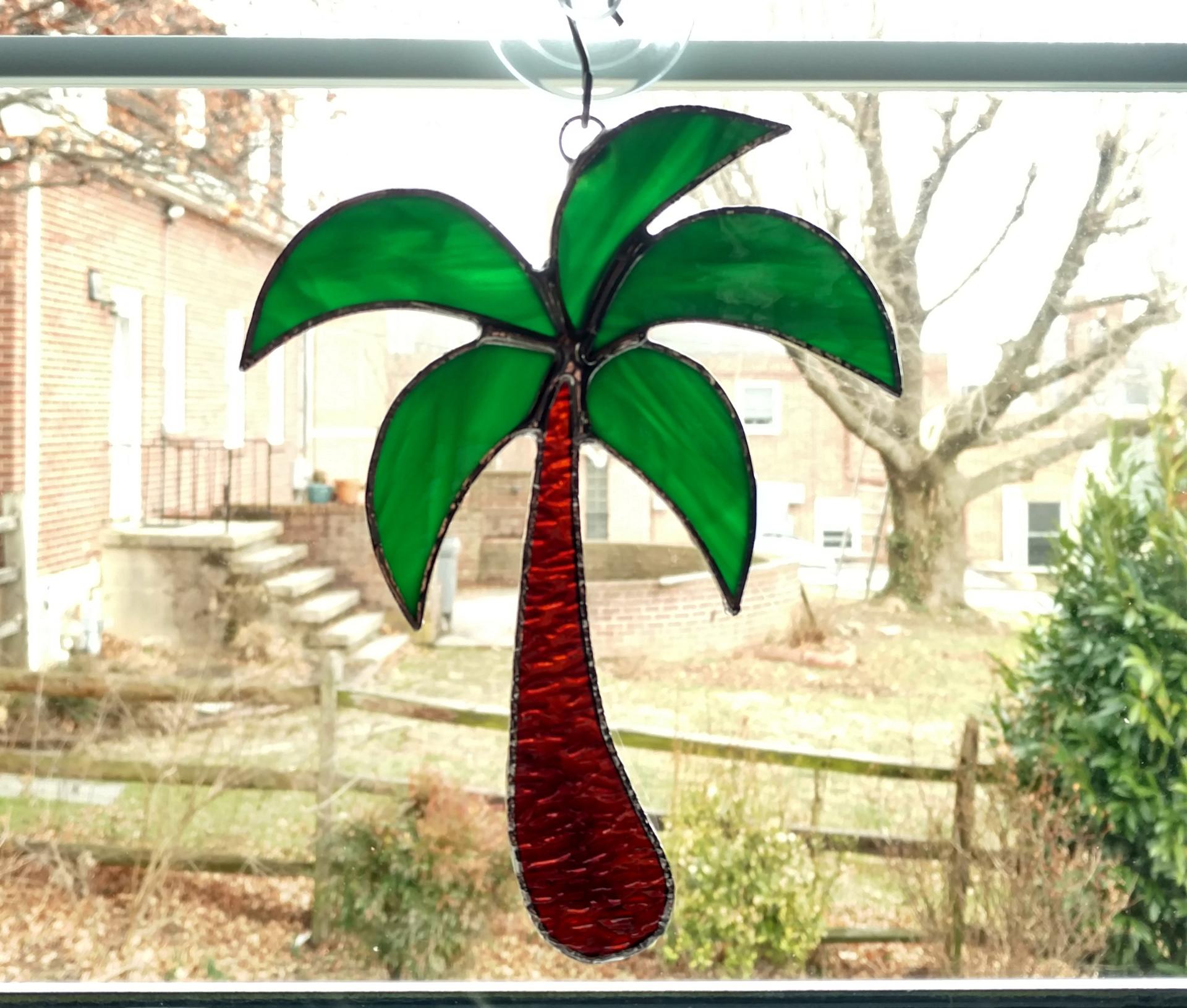 Palm Tree Stained Glass Suncatcher