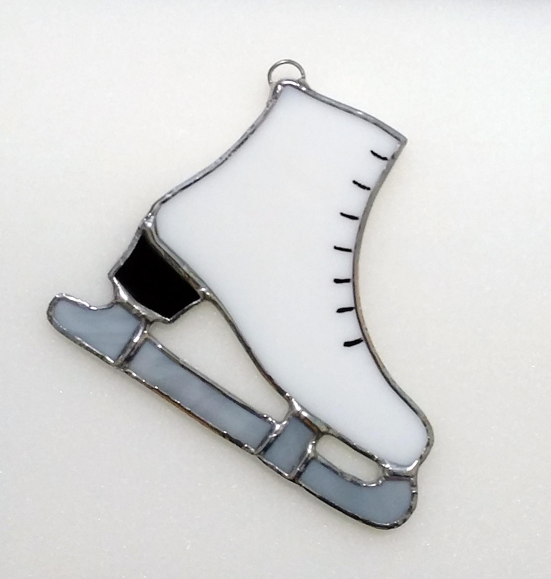 Ice Skate Stained Glass Suncatcher