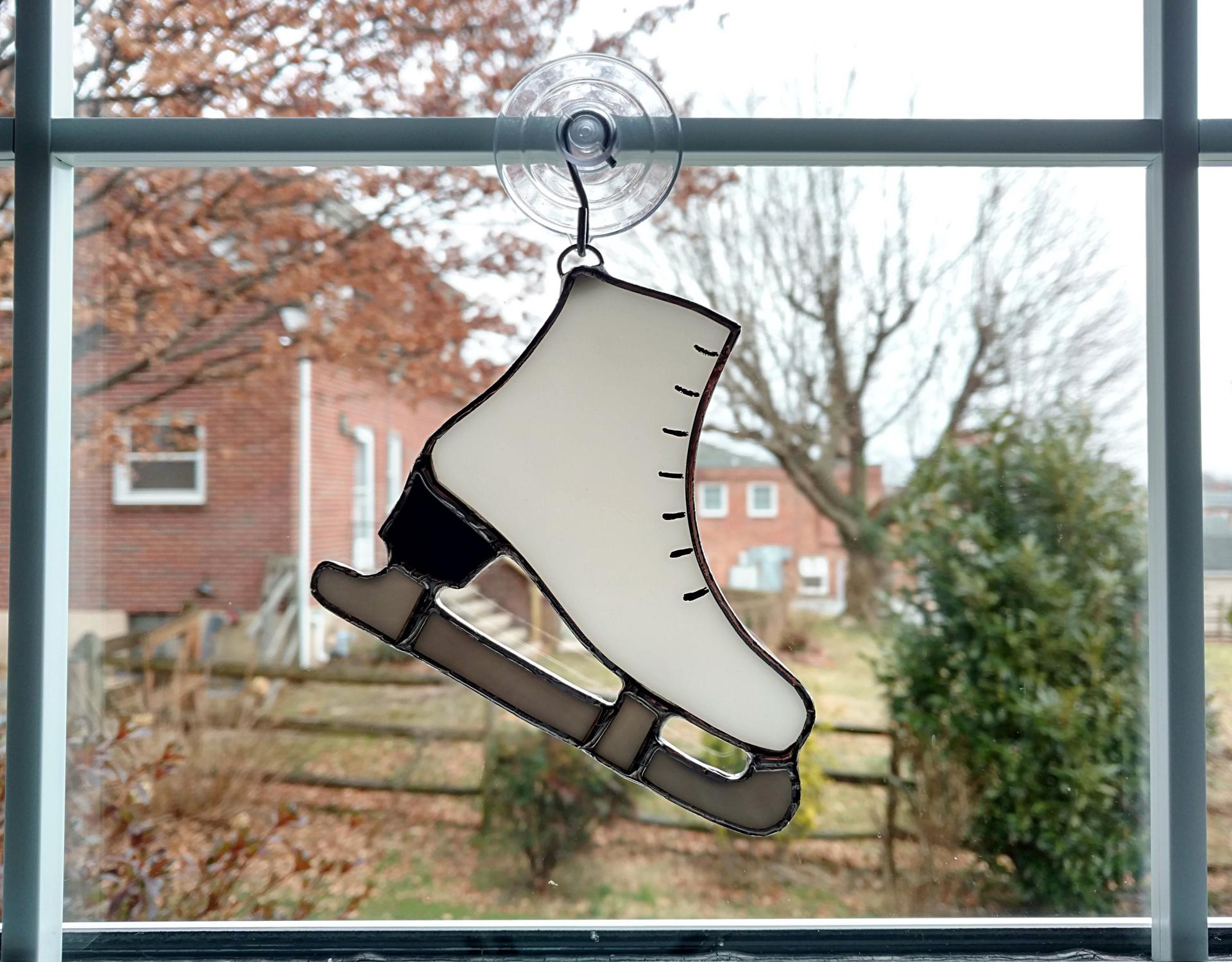 Ice Skate Stained Glass Suncatcher