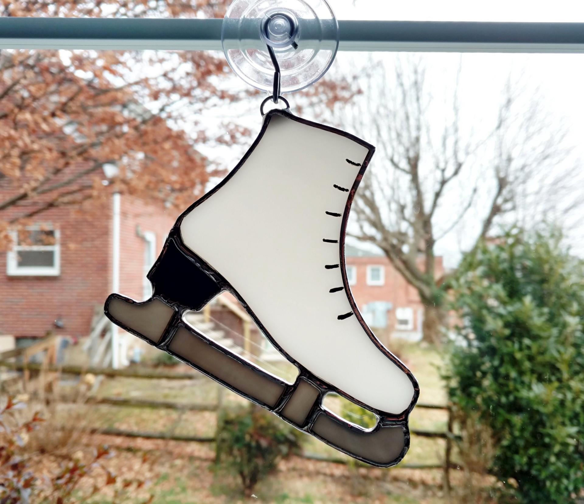 Ice Skate Stained Glass Suncatcher