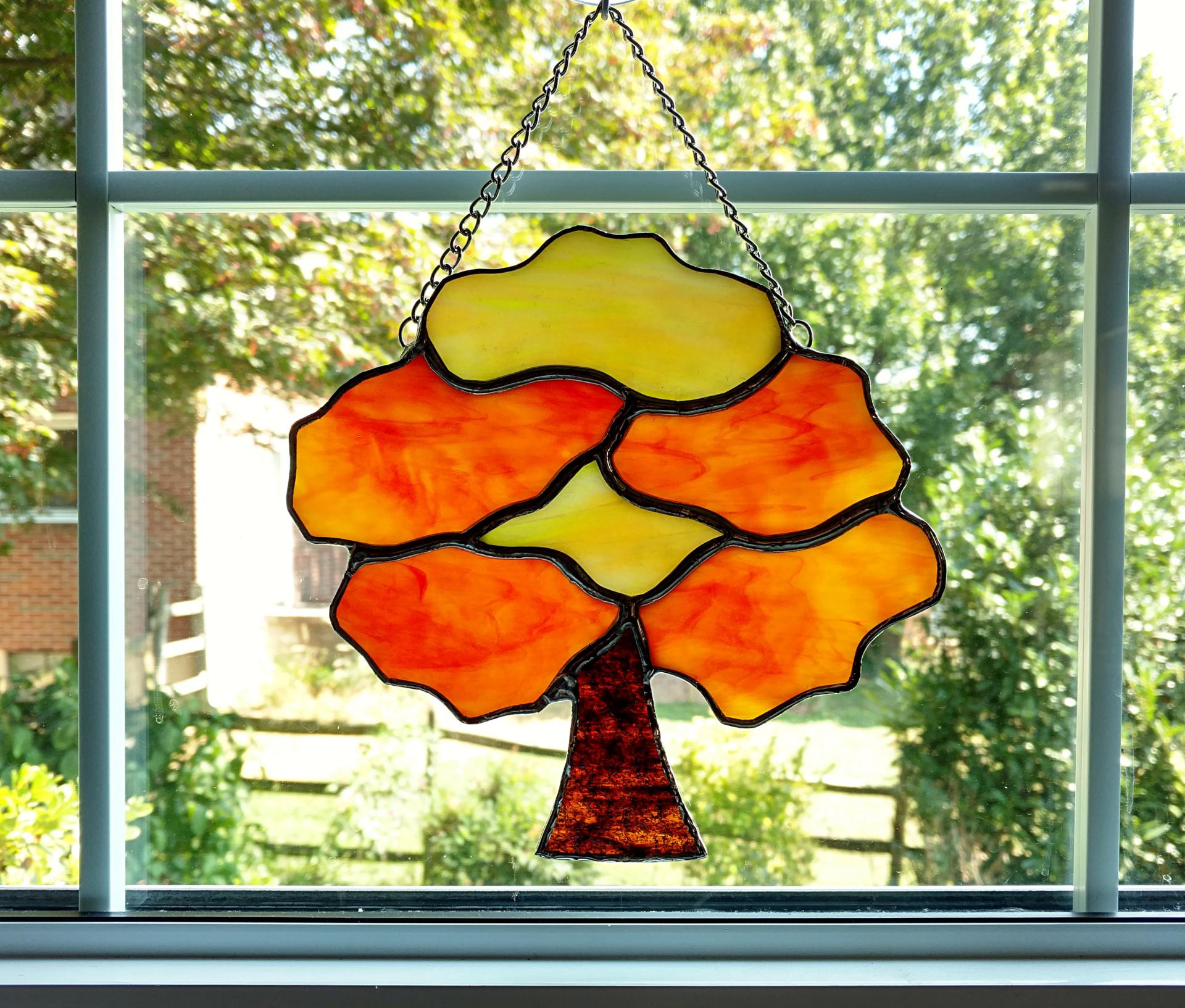 Fall Tree Stained Glass Suncatcher