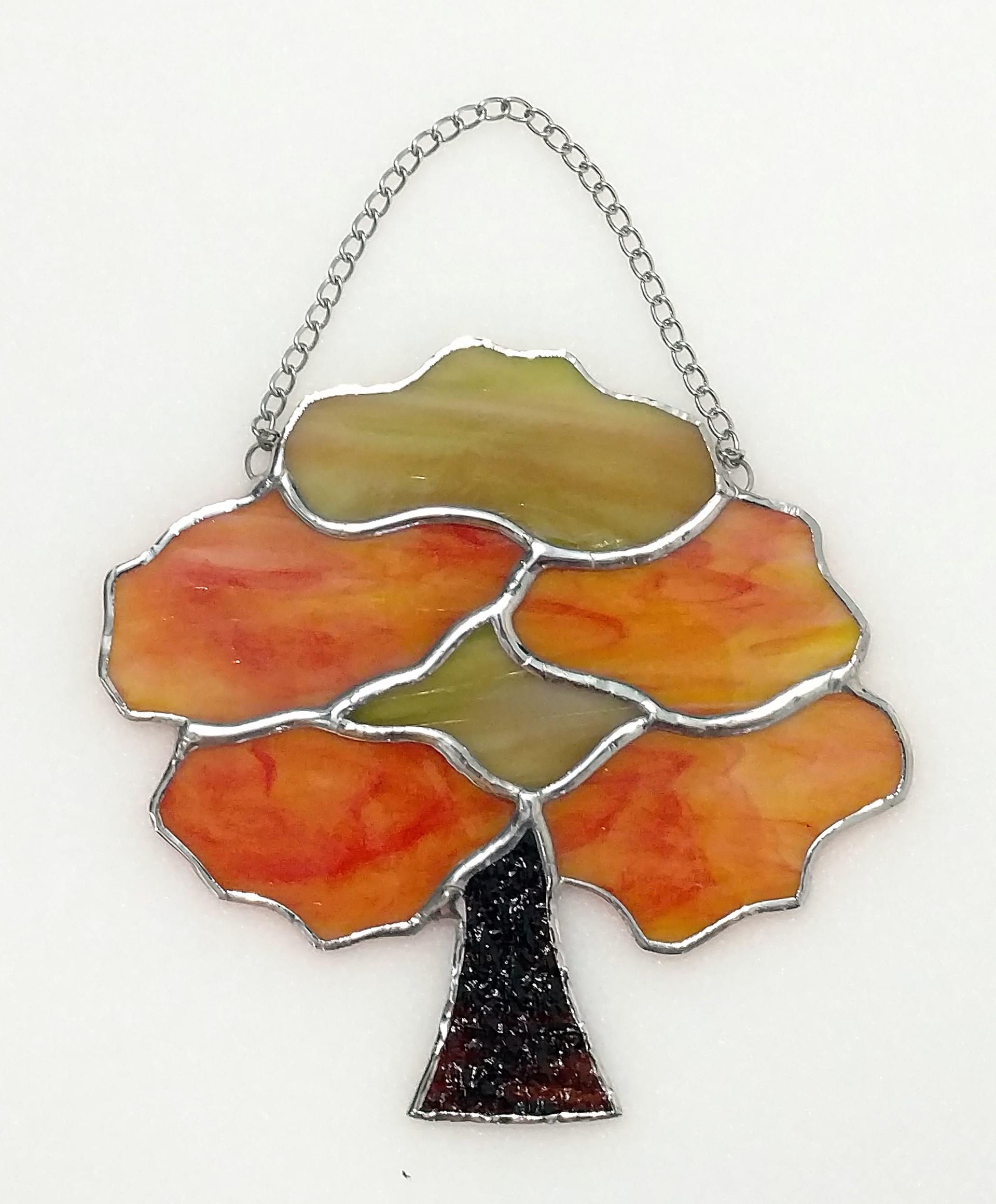 Fall Tree Stained Glass Suncatcher