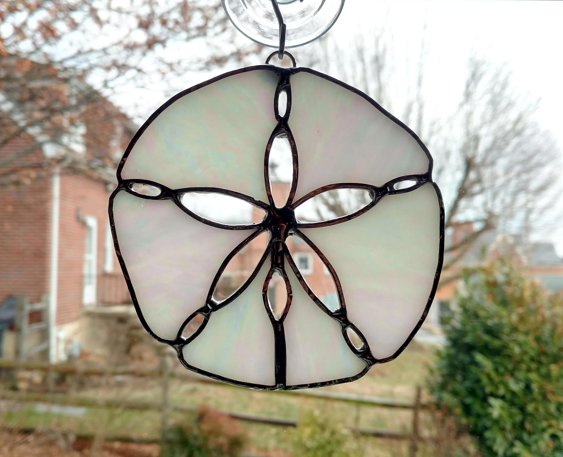 Sand Dollar Stained Glass Suncatcher