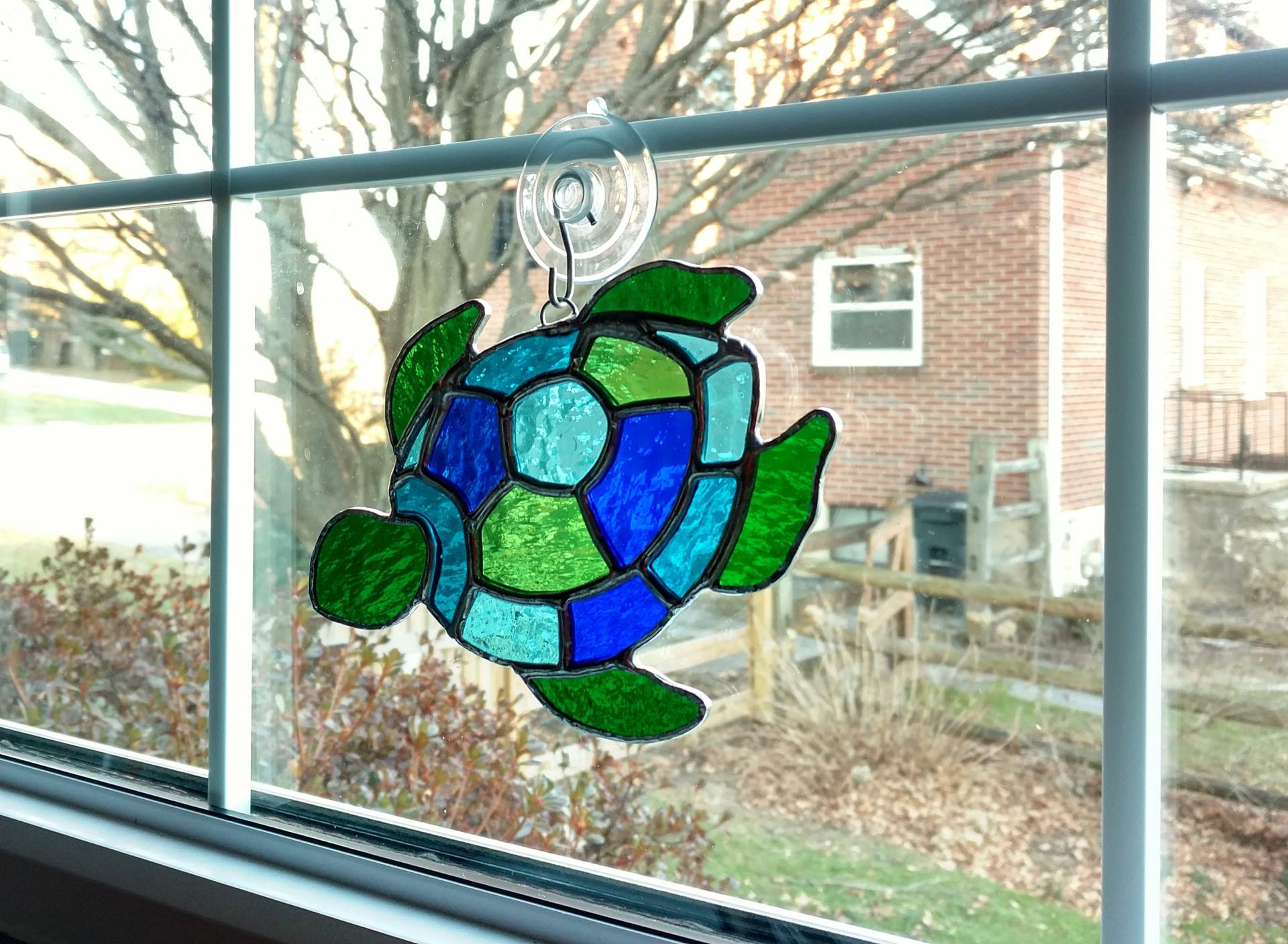 Stained Glass Turtle Suncatcher