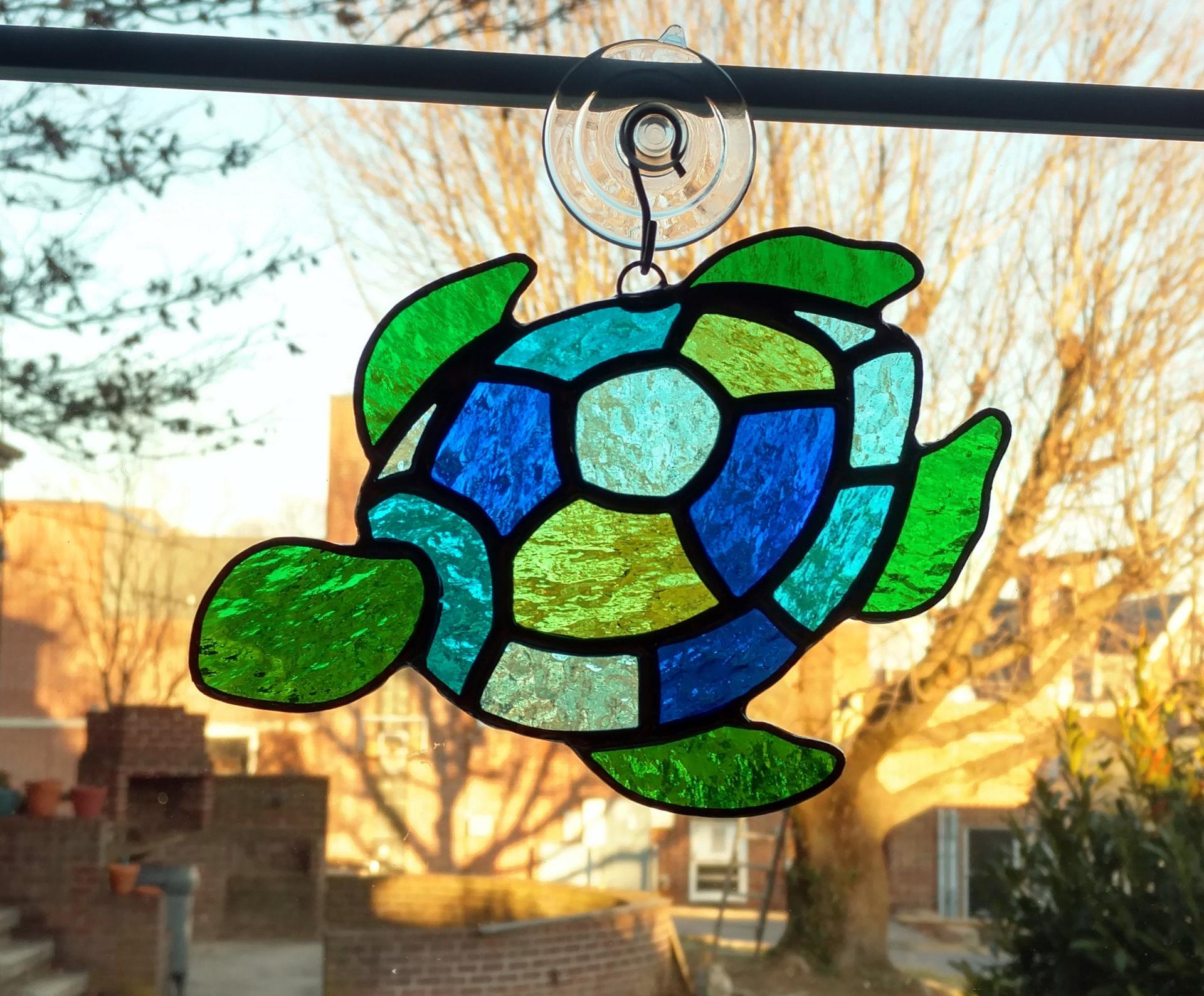 Stained Glass Turtle Suncatcher